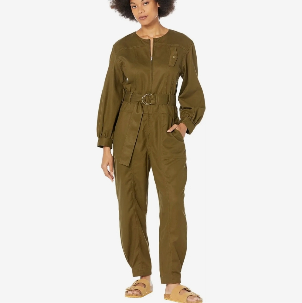 NWOT Madewell Tapered-Leg Jumpsuit, Olive. Size Small